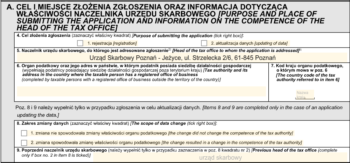 VAT-R - jak wypełnić część A
